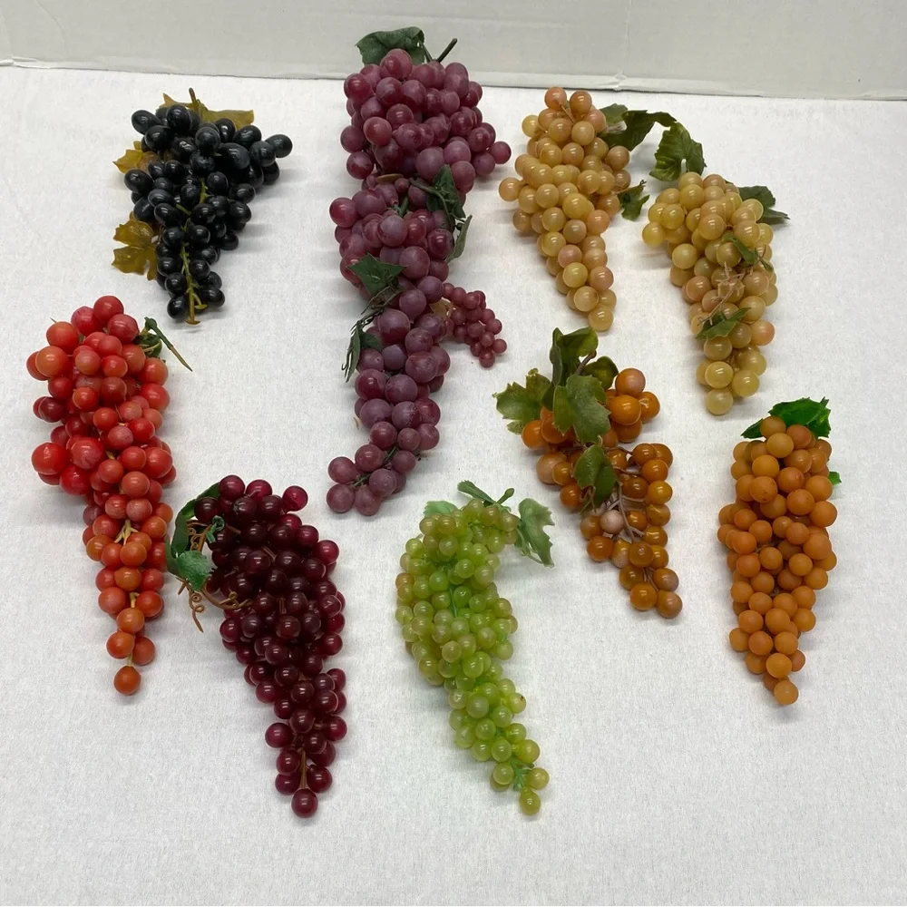 MCM Grapes 9 Clusters of Faux Rubber Multi Color Multi Sizes Weighs 3.5 Pounds